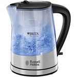 Russell Hobbs Wasserkocher, Purity, integrierter BRITA Wasserfilter, 1,0l + 0,5l Filtereinsatz, 2200W, LED Beleuchtung, inkl. Filterkartusche, Füllmengenmarkierung, Teekocher 22850-70