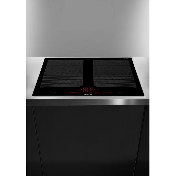 Siemens EX675LXC1E Induktionskochfeld, Einbaugerät, Betriebsart elektrisch, Anzahl Kochstellen 4, Rahmen aufliegend, varioInduktion, Dual lightSlider, Bratsensor, powerMove, powerBosst, schwarz – Bild 2