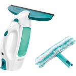 Leifheit Fenstersauger Set Dry and Clean mit Einwascher 51002 für 360° streifenfreie Reinigung, Fensterreiniger verwendbar bis zu 35 min, Fensterputzer mit Stand-by-Automatik und Click-System