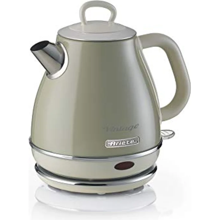 Ariete 2868 Vintage, elektrischer Design-Wasserkocher aus Edelstahl für Aufgussgetränke, Tee und Kräutertees, Abschaltautomatik, ergonomischer Griff, 1 Liter, 1600 W, Beige – Bild 1