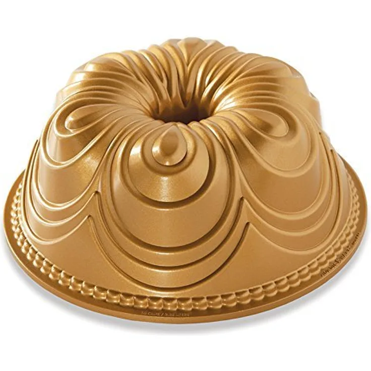 NordicWare Hochwertige Gugelhupfform, Aluminium, Gold, 24,9 x 24,9 x 9,7 cm