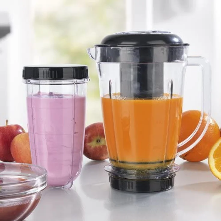 GOURMETmaxx Mr. Magic Smoothie Maker 18-teilig Standmixer, 400W, 8 Funktionen, inkl. To-Go Funktion mit Smoothie Flasche und umfangreichem Zubehör, smaragdgrün, schwarz – Bild 5
