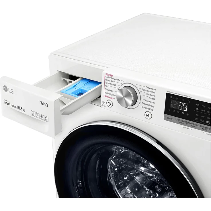 LG F6W105A, Frontlader-Waschmaschine, A, Fassungsvermögen 10,5 kg, Standgerät, Breite 60 cm, Kindersicherung, Invertmotor – Bild 4