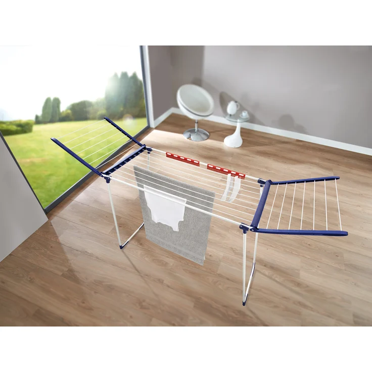 Leifheit Standtrockner Pegasus 180 Solid MAXX mit extra langen Trockenstäben, extra hoher Flügelwäschetrockner, transportabler Wäscheständer, energiesparend – Bild 2