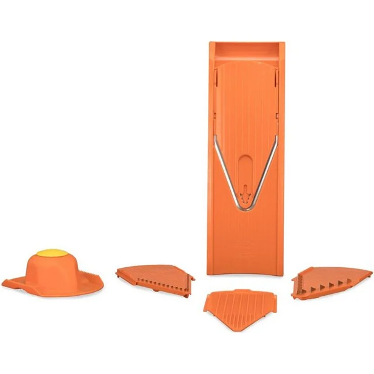 Börner Gemüsehobel V1 ClassicLine Starter Set, Kunststoff, mit 2 Messereinschüben orange – Bild 1