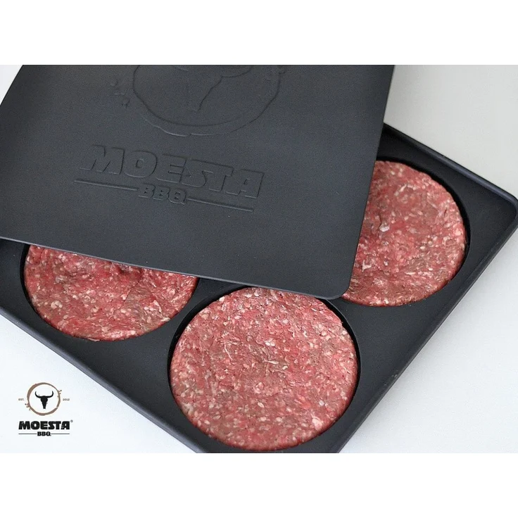 Moesta BurgerPresse No.1, 4-fach Silikon Hamburgerpresse, schwarz – Bild 1