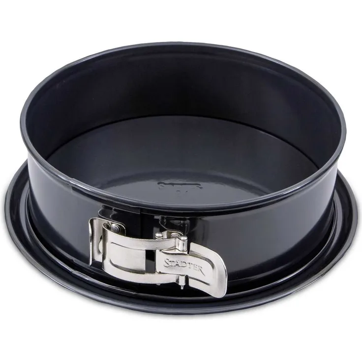 Städter Selection Springform mit Flachboden Backform, Metall, Schwarz, 24 cm