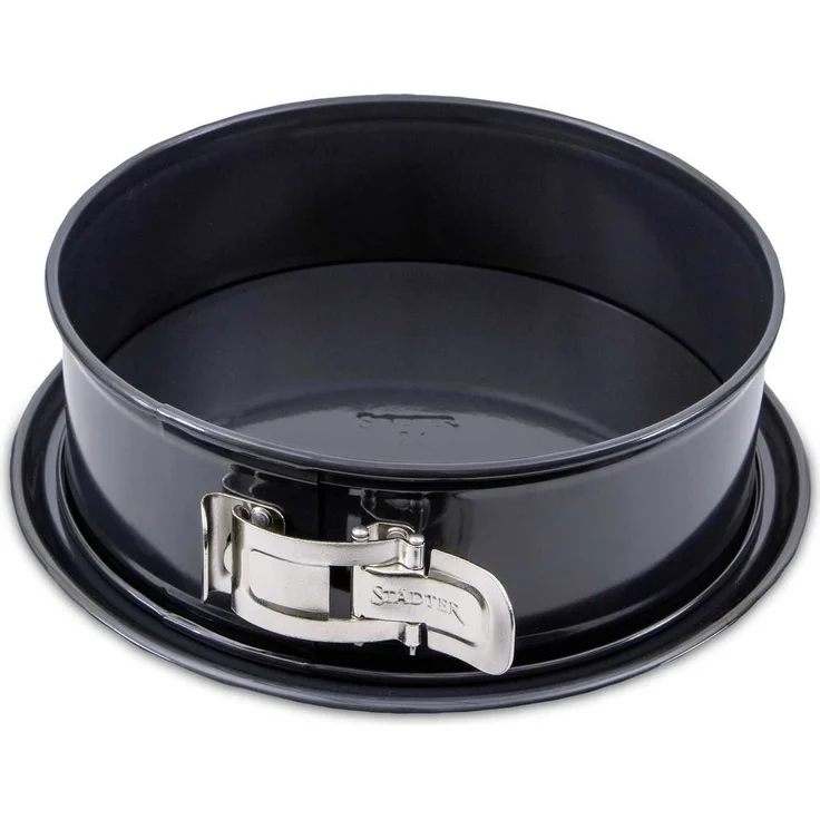 Städter Selection Springform mit Flachboden Backform, Metall, Schwarz, 24 cm