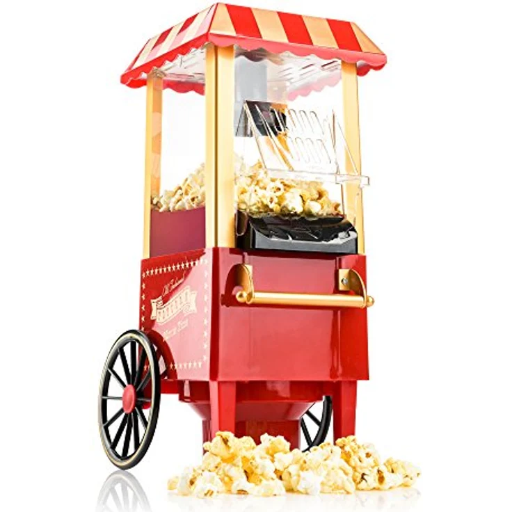 Gadgy Popcorn Maschine | Retro Popcorn Maker | Heissluft Ohne Fett Fettfrei Ölfrei – Bild 3