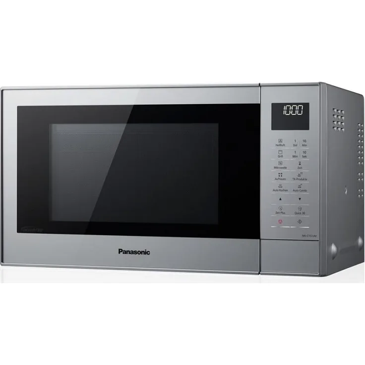 Panasonic NN-CT57 Mikrowelle mit Grill und Heißluft, Standgerät, 1000 Watt, Inverter Mikrowelle, 27 Liter Garraum, geringe Bautiefe silber