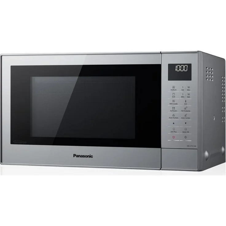 Panasonic NN-CT57 Mikrowelle mit Grill und Heißluft, Standgerät, 1000 Watt, Inverter Mikrowelle, 27 Liter Garraum, geringe Bautiefe silber – Bild 1