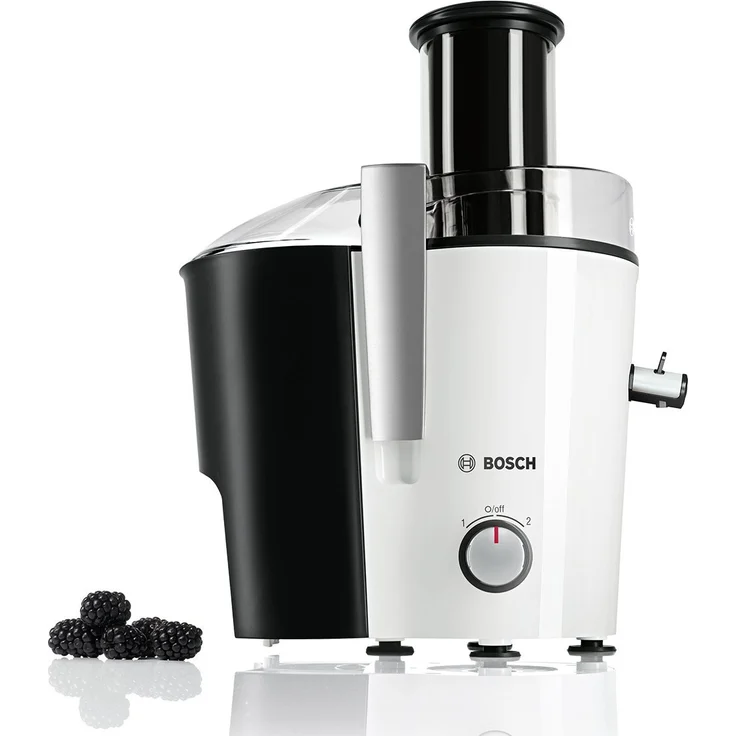 Bosch MES25A0 Entsafter VitaJuice 2 700 W, XL-Einfüllschacht, Edelstahl-Microfilter-Sieb, Ausgießer mit DripStop, weiß - anthrazit – Bild 2