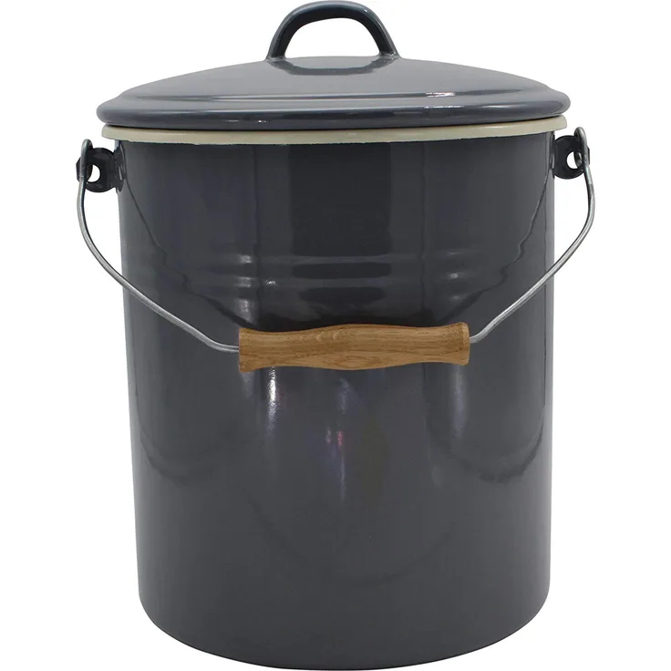 Krüger Karl TRIEST Mülleimer, le, schwarz, Hohe 28 cm, Ø 26 cm