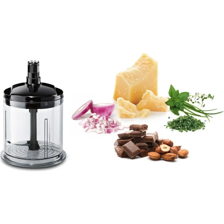 Bosch MSM67170 ErgoMixx Stabmixer-Set (Edelstahl-Mixfuß, Spiralkabel, Zerkleinerer, Schneebesen, Mixbecher, 12 Geschwindigkeitsstufen, 750 Watt) schwarz-grau – Bild 8
