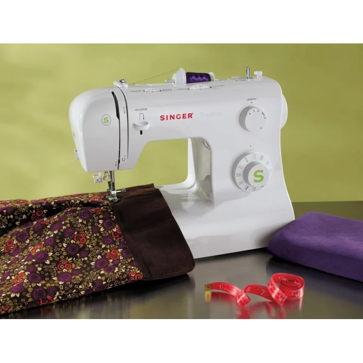 Singer Tradition 2273 Freiarm-Nähmaschine 23 Nähprogramme Nählicht Nadeleinfädler Rückwärtsnähen  Freiarm-Nähmaschine, weiß – Bild 6