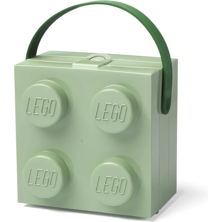 Room Copenhagen 40240005 Lego Brotdose mit Tragegriff Tragbare Aufbewahrungsbox, Sand Grün – Bild 1