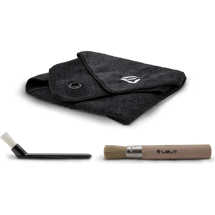 Lelit PLA9101 Reinigung-Kit – Mikrofasertuch – Reinigungspinsel – Reinigungsbürste, Schwarz, Einheitsgröße