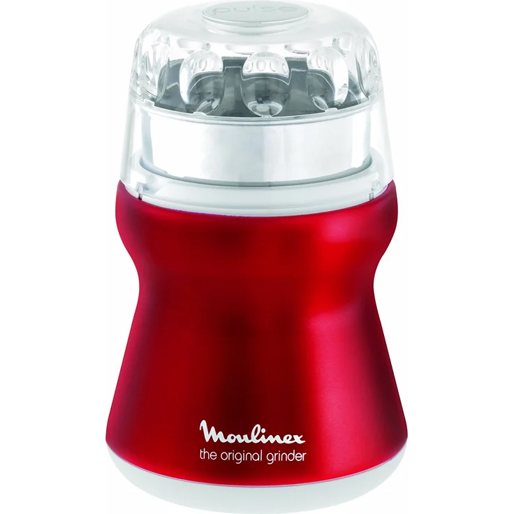 Moulinex AR1105 Kaffeemühle mit Edelstahlbehälter, Red Ruby-metallic-rot-weiß – Bild 1