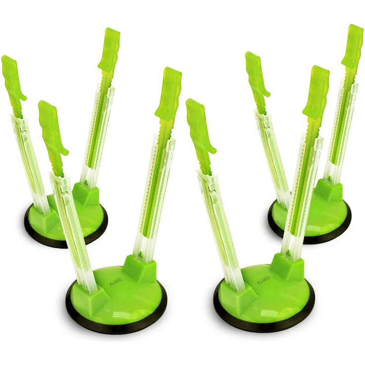 Ziplock-Beutelhalter, verstellbar, für Kunststoff-Gefrierbeutel, freihändig Pack of 4 grün