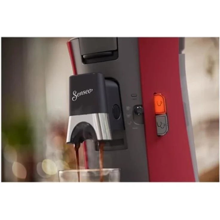 Philips Senseo CSA240/90 Select Kaffeepadmaschine, Memo-Funktion, 0,9 l Wassertank, rot – Bild 2