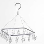 Rayen Wäscheständer mit Klammern, für Kleinteile, Aluminium, Grau und Transparent, 28,5 x 28 x 39 cm