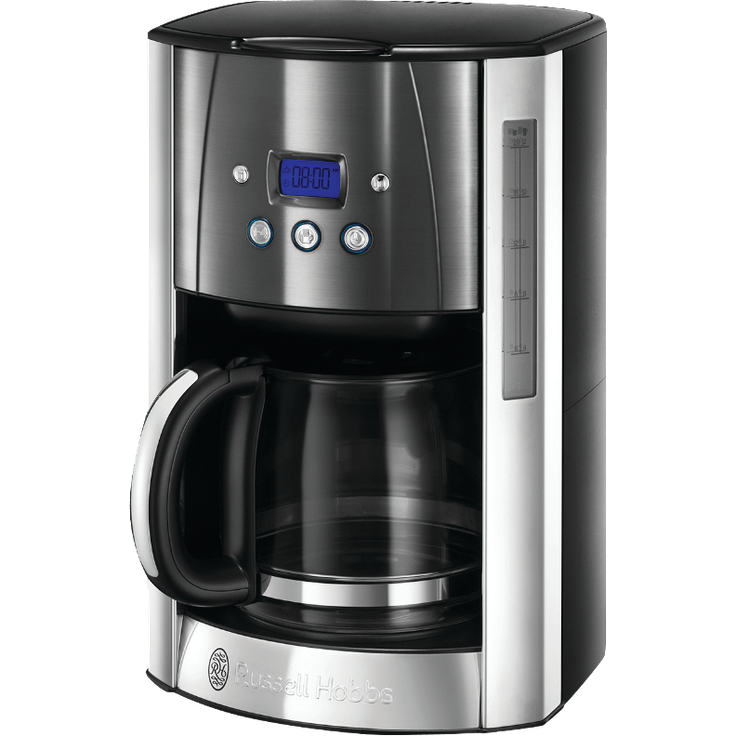 Russell Hobbs Digitale Kaffeemaschine Luna grau, programmierbarer Timer, bis 12 Tassen, 1,5l Glaskanne, 1000W, Warmhalteplatte, Abschaltautomatik, Filterkaffeemaschine 23241-56 – Bild 1