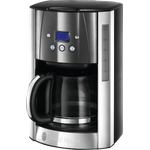 Russell Hobbs Digitale Kaffeemaschine Luna grau, programmierbarer Timer, bis 12 Tassen, 1,5l Glaskanne, 1000W, Warmhalteplatte, Abschaltautomatik, Filterkaffeemaschine 23241-56
