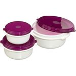 Emsa 508455 Micro Family 3er Pack 0.5 - 1.0 - 1.5 L weiß - brombeer