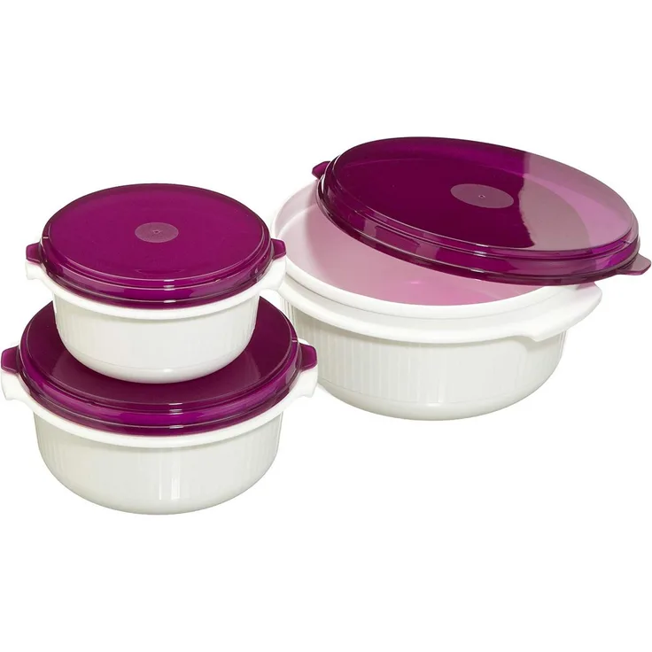 Emsa 508455 Micro Family 3er Pack 0.5 - 1.0 - 1.5 L weiß - brombeer