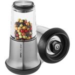 GEFU Salz- Pfeffermühle X-PLOSION S 10,7cm - CYCLONE Mahlwerk - Profi Mühle mit Aromatresor, schwarz-silber