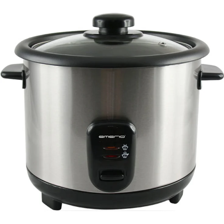 Emerio R-110118 Reiskocher, 18-8, 1.5 L Volumen, Schwarz, Edelstahl, 500 Watt – Bild 1