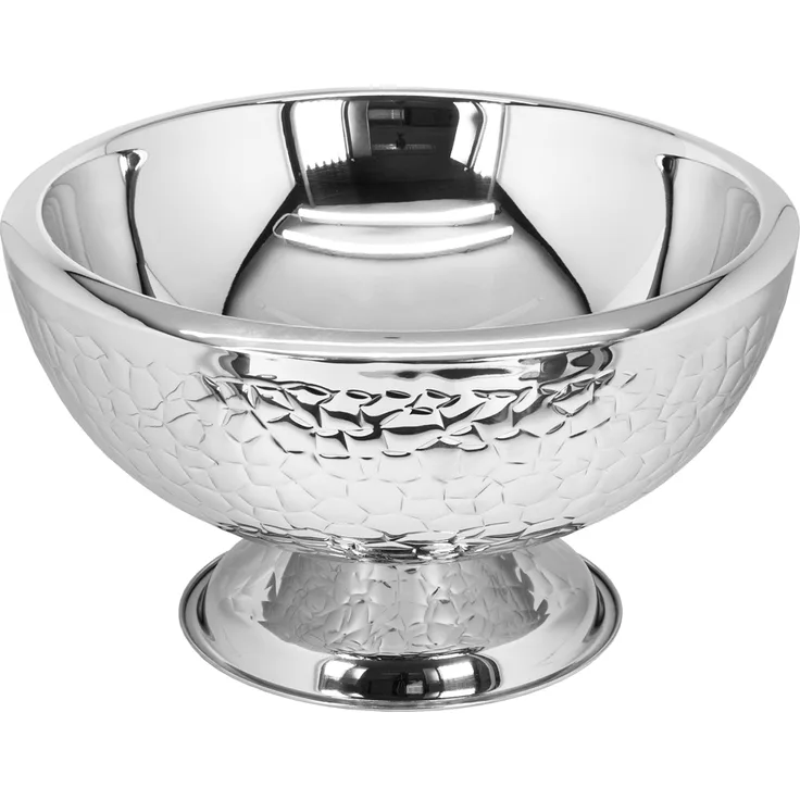 Sektkühler Flaschenkühler Capri, Edelstahl hochglanzpoliert, außen gemustert, ø 43 cm, H 24 cm
