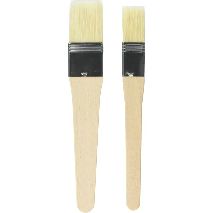 KAISER Backpinsel-Set 2-teilig Backpinsel Naturborsten 1'' und 1,5'' 20,5 cm Ptisserie flexible Naturborsten 2 Pinselbreiten sichere Borsten-Metallfixierung