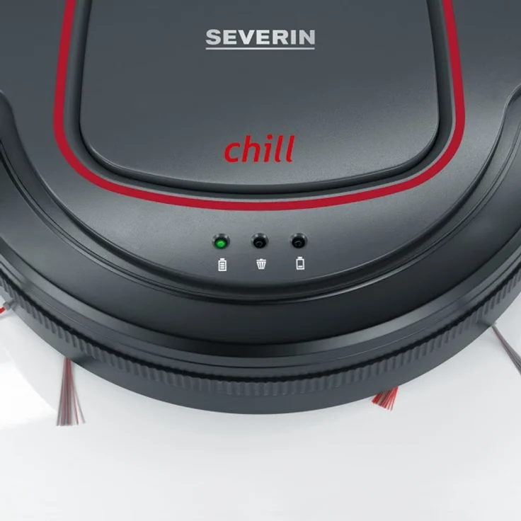 Severin RB 7025 chill Saugroboter, 90 min Akkubetrieb, Absturzsensoren, grau-rot-schwarz  – Bild 2