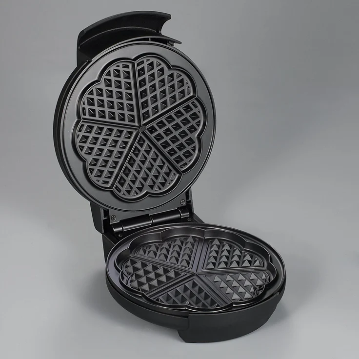 Severin WA 2103 Waffelautomat, Herzwaffeln, 1.300 W, Antihaftbeschichtung, Backampel, Thermostat, Edelstahl, Kunststoff, edelstahl-schwarz – Bild 2