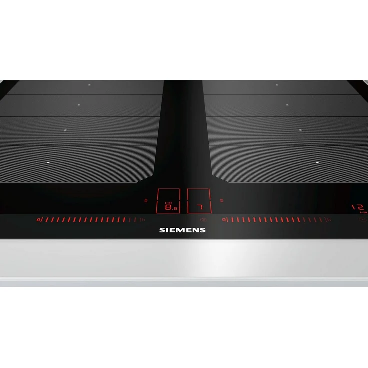 Siemens EX675LXC1E Induktionskochfeld, Einbaugerät, Betriebsart elektrisch, Anzahl Kochstellen 4, Rahmen aufliegend, varioInduktion, Dual lightSlider, Bratsensor, powerMove, powerBosst, schwarz – Bild 3