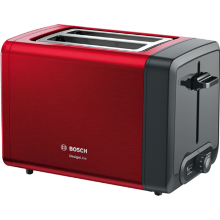 Bosch TAT4P424 Kompakt Toaster, DesignLine, rot