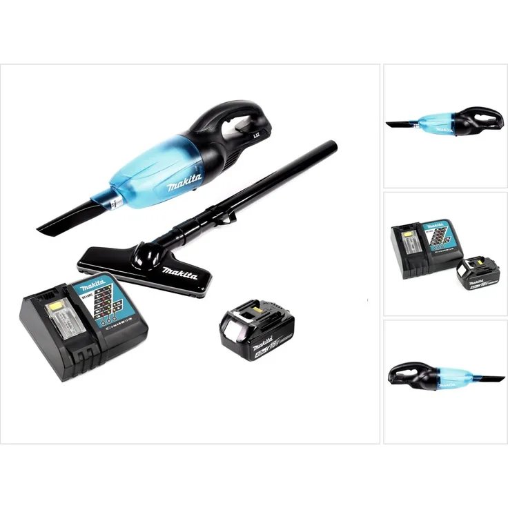 Makita DCL 180 B 18 V Li-Ion Akku Staubsauger schwarz + 1x BL 1840 4,0 Ah Akku + DC 18 RC Schnellladegerät
