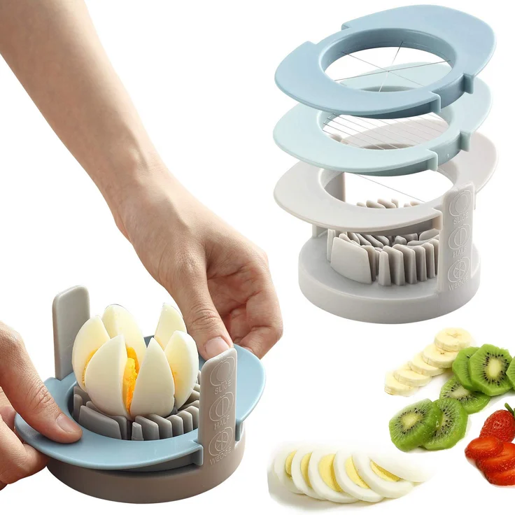 ruibo 3 in 1 Eierschneider-Cutter mit 3 Hobeln Styles Edelstahl Schneiden Drähte, hart oder Eierschneider – Bild 1