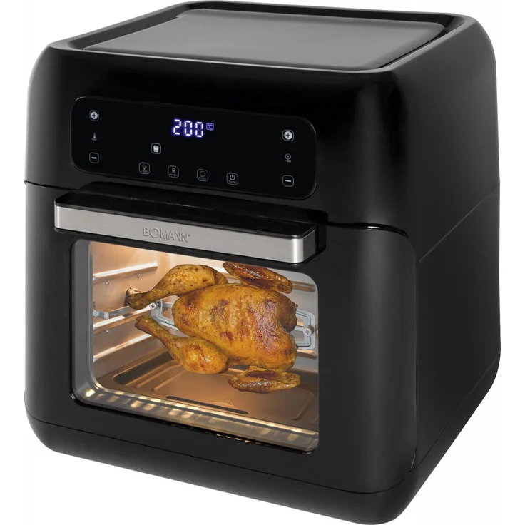 Bomann Heißluft-Fritteuse FR 6031 H CB, 4 Einschubhöhen für optimale Backergebnisse, Öl- und fettfreie Heißluft-Fritteuse, schwarz