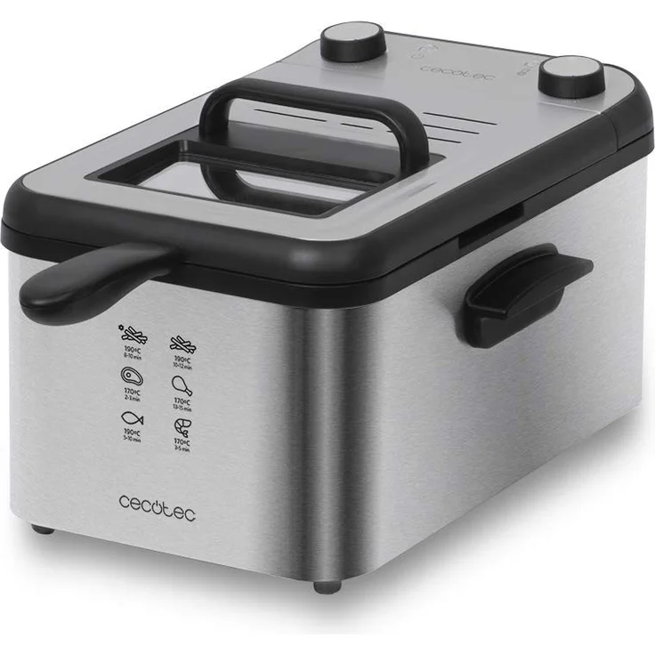 Cecotec Elektrische Fritteuse CleanFry Infinity 1, 3 L Fassungsvermögen, 2400 Watt, silber – Bild 1