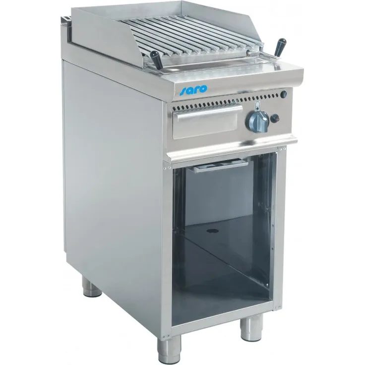Saro E7-BS1BA, Gas-Lavasteingrill, Tischgrill, Edelstahl