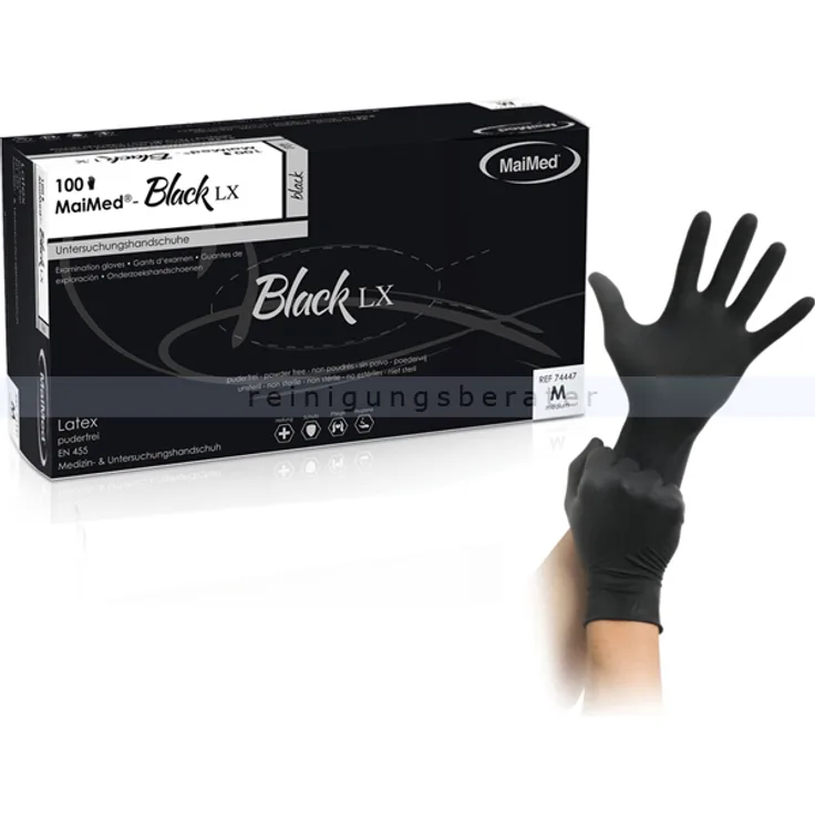 Black LX M Einmalhandschuhe aus Latex PZN 07796261
