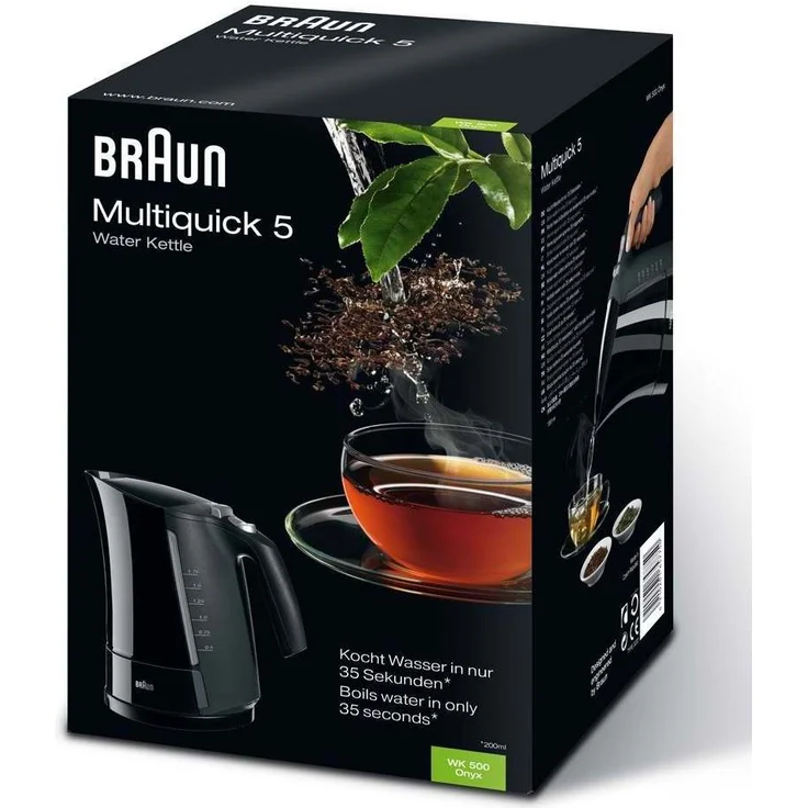 Braun Multiquick 5 WK 500 Aquaexpress Wasserkocher (3000 W, 1,7 l) schwarz – Bild 2
