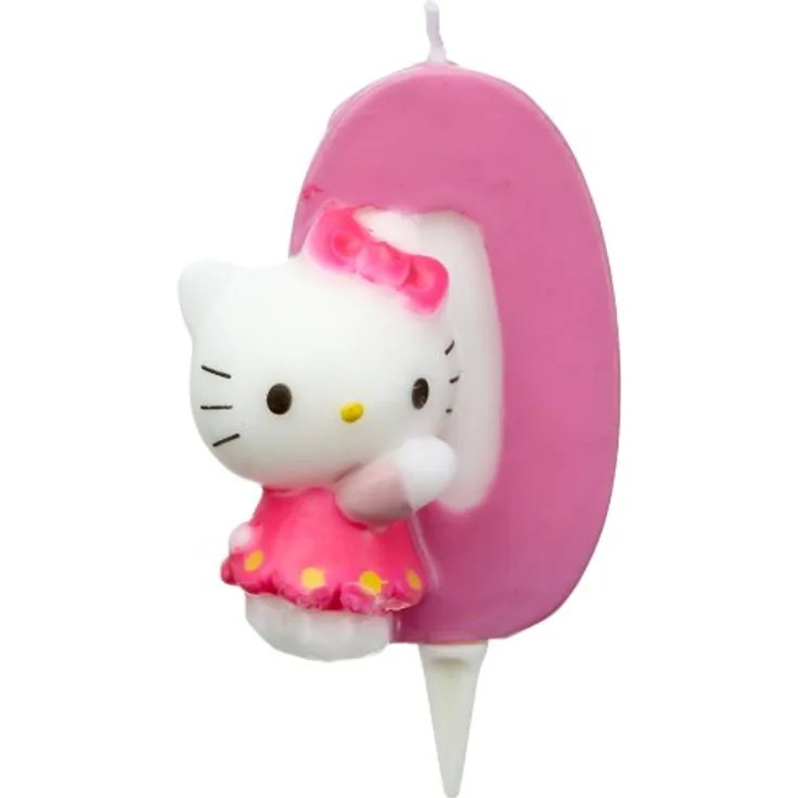 Dekoback Kuchenkerze Zahl 0 Hello Kitty