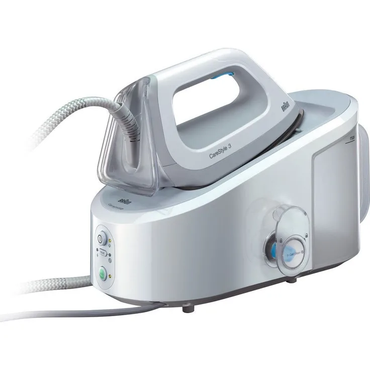 Braun CareStyle 3 IS 3042-1WH Dampfbügelstation, 2.400 W, 5,5 bar, Dampfstoß: 330 g-min, Abnehmbarer 2 l Wassertank, Integrierter Textilschutz, Eco-Funktion, Weiß