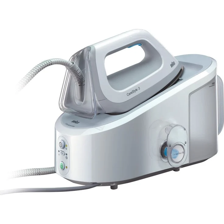 Braun CareStyle 3 IS 3042-1WH Dampfbügelstation, 2.400 W, 5,5 bar, Dampfstoß: 330 g-min, Abnehmbarer 2 l Wassertank, Integrierter Textilschutz, Eco-Funktion, Weiß – Bild 1