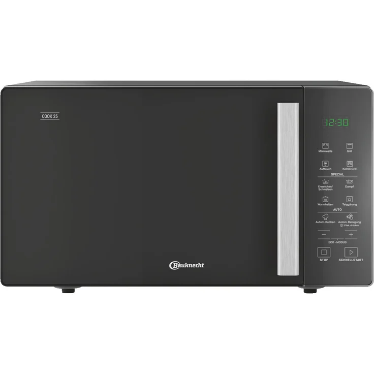 Bauknecht MW 254 SM Kombi-Mikrowelle mit Grill, 900 Watt, 25 Liter Garraum, Standgerät, Dampfgarfunktion, Joghurt-Funktion, Schmelzfunktion, Warmhalte-Funktion, schwarz – Bild 1