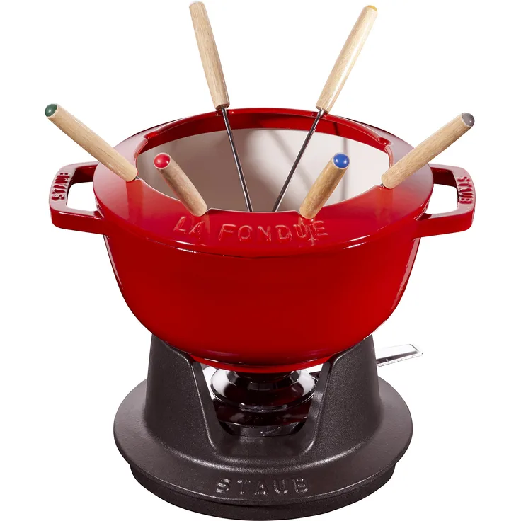 Staub Fondueset, Induktionsgeeignet, Gusseisen, Kirschrot, 20 cm Durchmesser