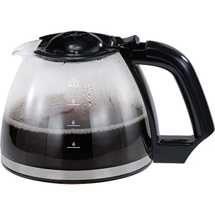 Cloer 734 Ersatz-Glaskanne für den Filterkaffee-Automaten 5019, für 10 Tassen, schwarz